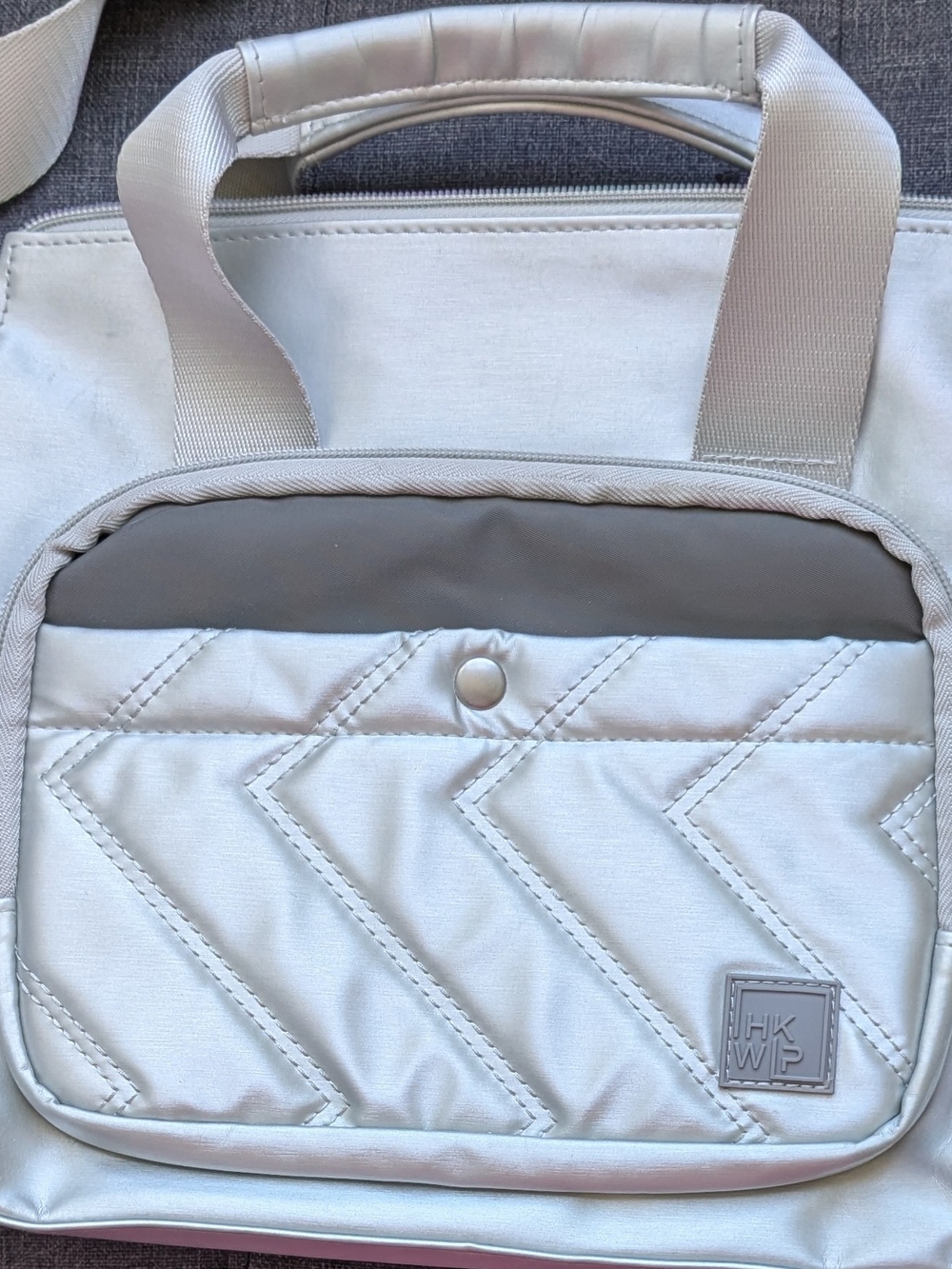 IHKWP Women's Bag Light Silver Nylon HandBag